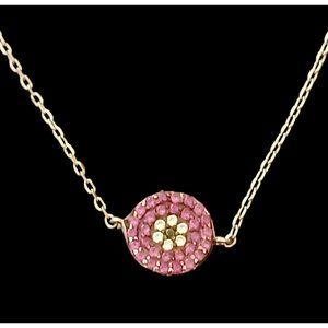 925 Sterling Silver Coin Bracelet Ruby Garnet CZ Stones 7.5" Long